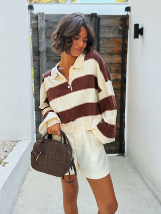Pull POLO beige/marron