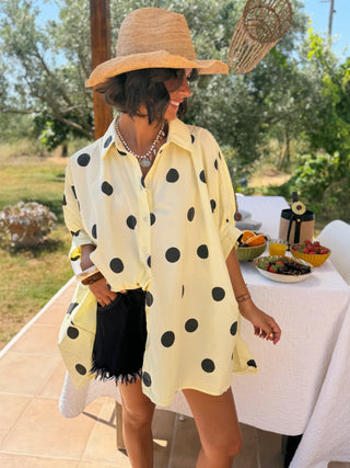 Chemise POPPY jaune à pois
