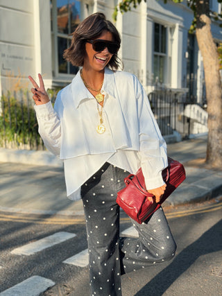 Chemise WINSTON col croisé avec volants