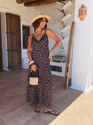 Robe DIVA à pois chocolat (Pré-commande