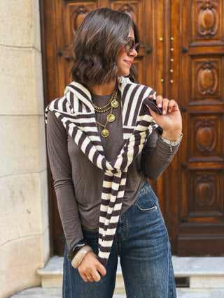 Sous-pull avec du CACHEMIRE marron