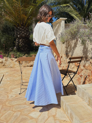 Jupe CHEMISE rayée bleu (pré-commande