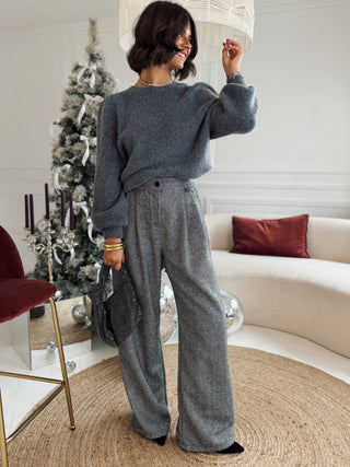 Pantalon FEUTRÉ gris chiné
