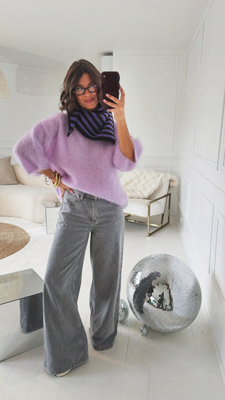 Écharpe RAYÉE chocolat&violet