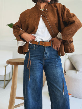 Ceinture en cuir LIVY camel