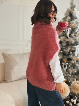 Pull sans manche GINETTE vieux rose