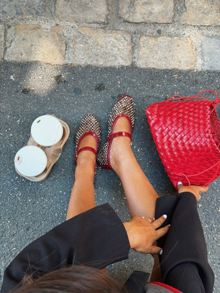 Ballerines STRASS bordeaux