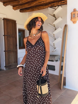 Robe DIVA à pois chocolat (Pré-commande