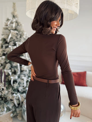 Pantalon à pinces MIKKY chocolat