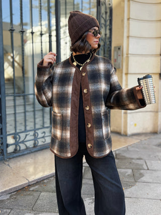 Ensemble BONNET - ÉCHARPE chocolat