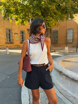 Écharpe RAYÉE prune&rose