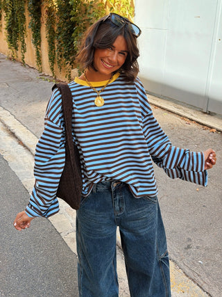 Tee-shirt MARINIÈRE chocolat&bleu