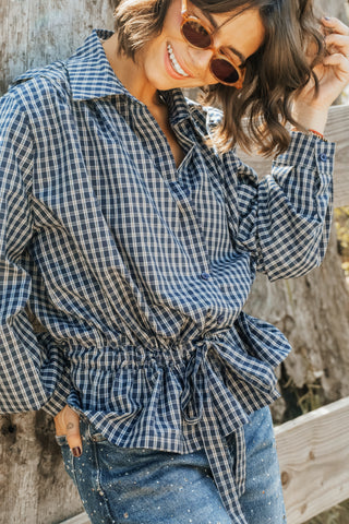 Chemise BRIGHTON CARREAUX marine