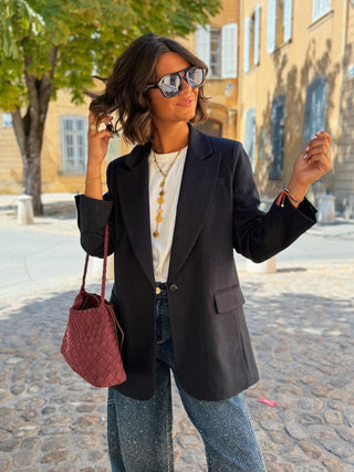 Blazer RAYÉ marine