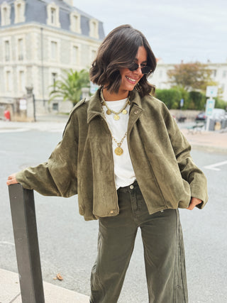 Bombers façon daim OSLO kaki (Pré-commande)