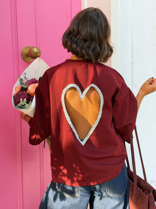 Tee-shirt COEUR bordeaux