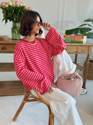 Tee-shirt MARINIÈRE framboise&rouge