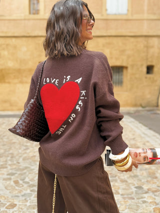 Gilet "KISS" chocolat
