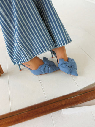 Talons NOEUD bleu jean