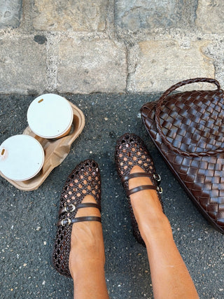 Ballerines TRÉSSÉ chocolat
