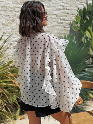 Blouse a POIS LÉONOR écru