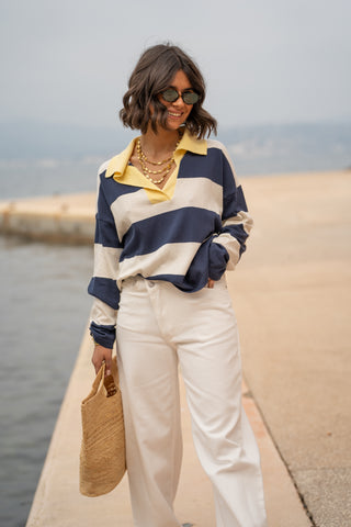 Polo en maille RAYÉ (Pré-commande)