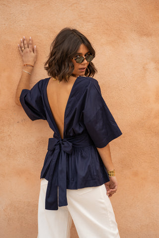 Top NOEUD bleu marine(pré-commande)