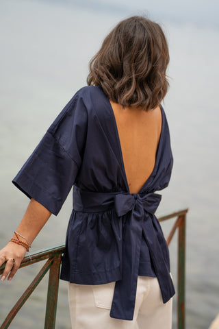 Top NOEUD bleu marine(pré-commande)