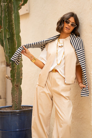 Veste sans manche LOUIS beige