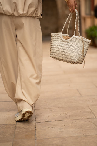 Sac TRESSÉ en cuir blanc