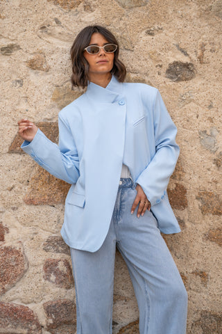 Blazer col mao ANGE bleu ciel