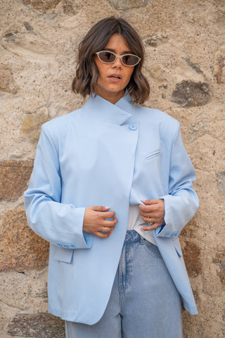 Blazer col mao ANGE bleu ciel