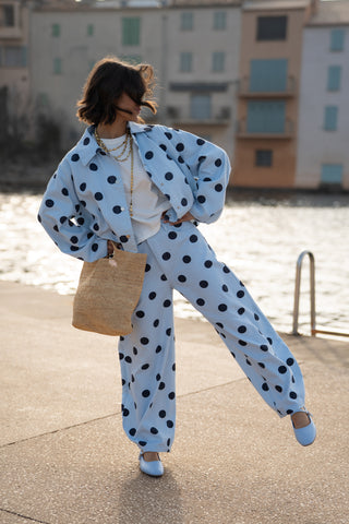 Pantalon POLKA DOTS bleu&marine