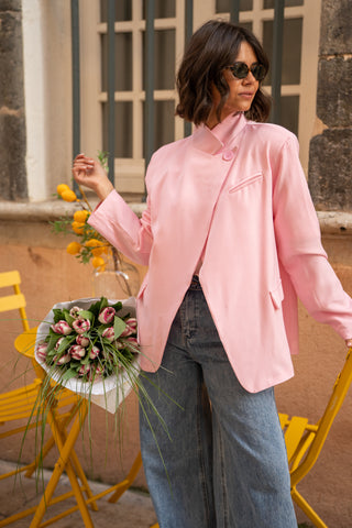 Blazer col mao ANGE rose