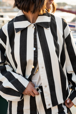 Veste RAYÉE noir&blanc