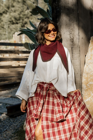 Jupe ALISON carreaux bordeaux