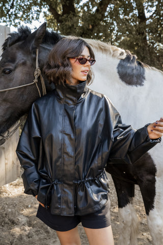 Veste façon cuir DAKOTA noir