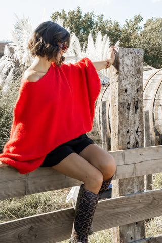 Pull LUNA oversize  rouge