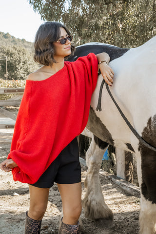 Pull LUNA oversize  rouge