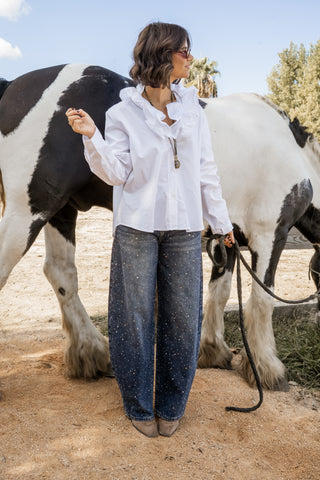 Chemise blanche col ondulé