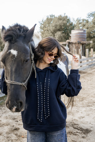 Sweet-shirt CLOUTÉ marine
