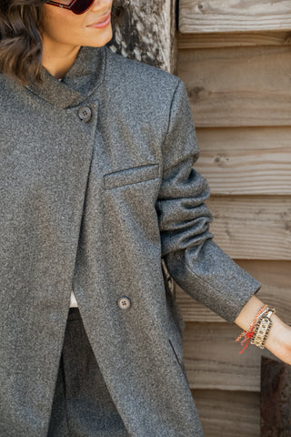 Manteau COL MAO gris