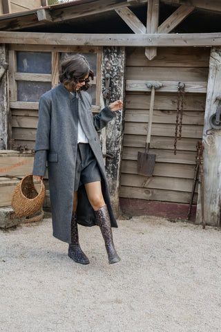 Manteau COL MAO gris