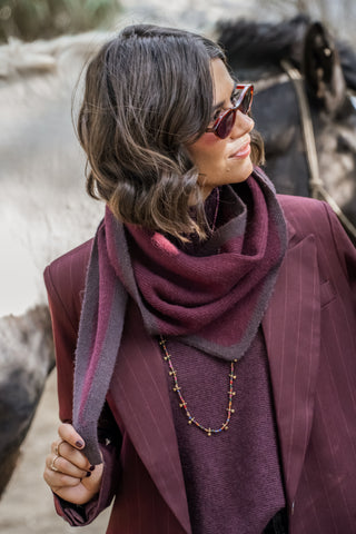Blazer RAYÉ bordeaux
