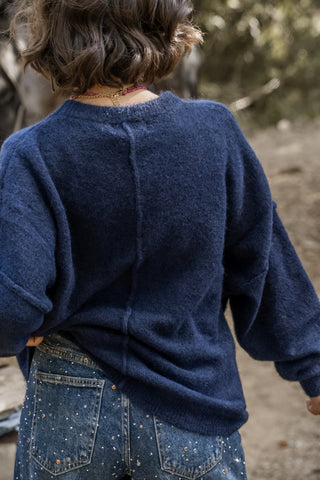 Pull COUTURE manches longues marine