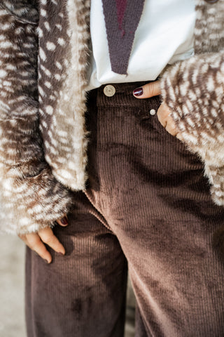 Pantalon MOKA velours côtelé chocolat