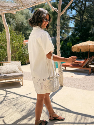 Robe RIVA ajourée blanc