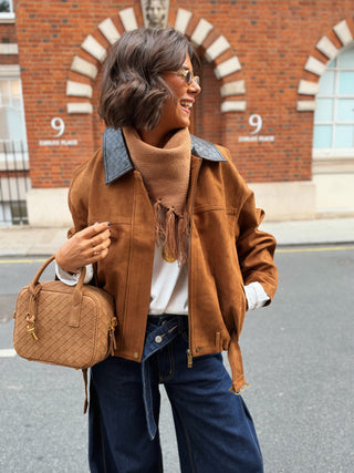 Veste ARCHIBALD façon daim camel