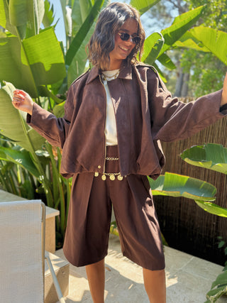Blazer VICTOR sans manche chocolat
