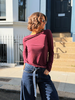 Sous pull BASIC avec du cachemire - bordeaux